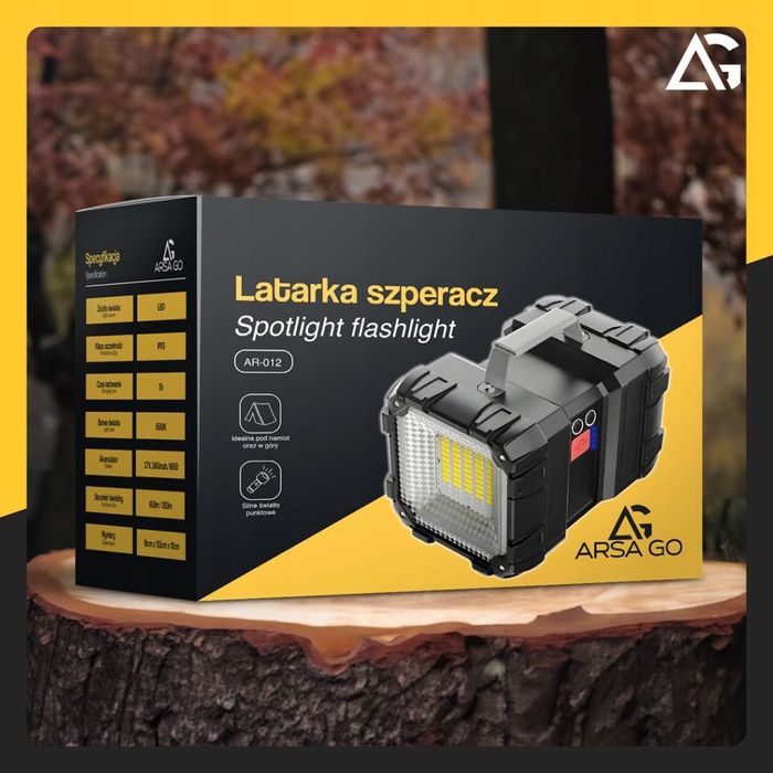 LATARKA LED Akumulatorowa Mocna Szperacz 7 TRYBÓW Powerbank CREE