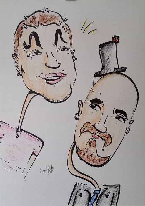 Cartoon simples por fotografia cor ou preto e branco