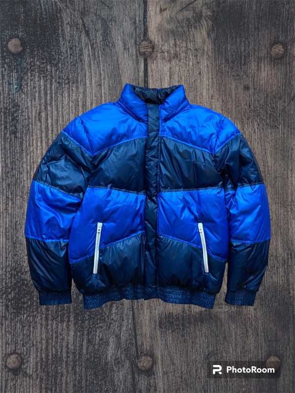 Ciepła kurtka zimowa puchowa Adidas puffer Jacket r.L niebieski navy