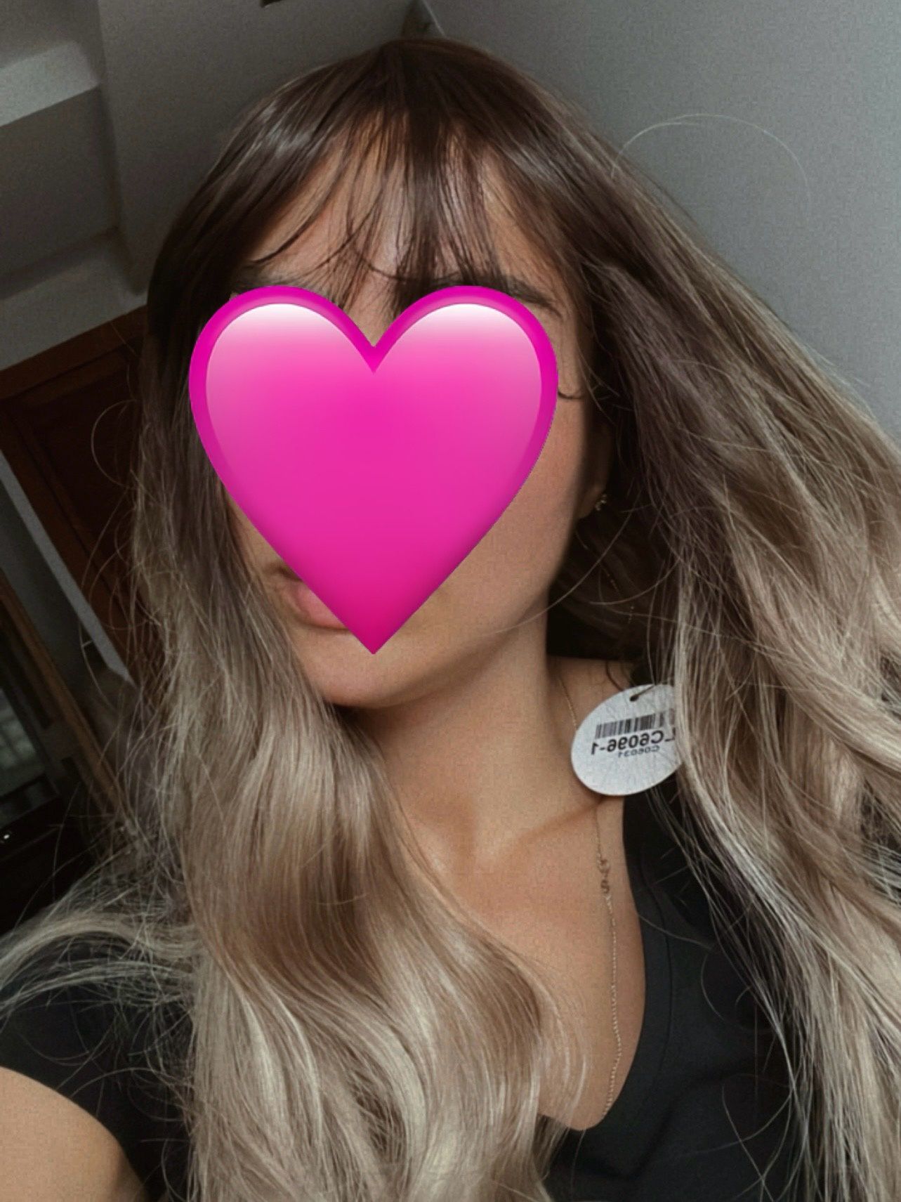 Peruka włosy długie grzywka chłodne blond ombre brąz nowa popielate