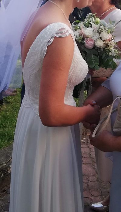 Suknia Slubna-boho   rozmiar 38 ivory