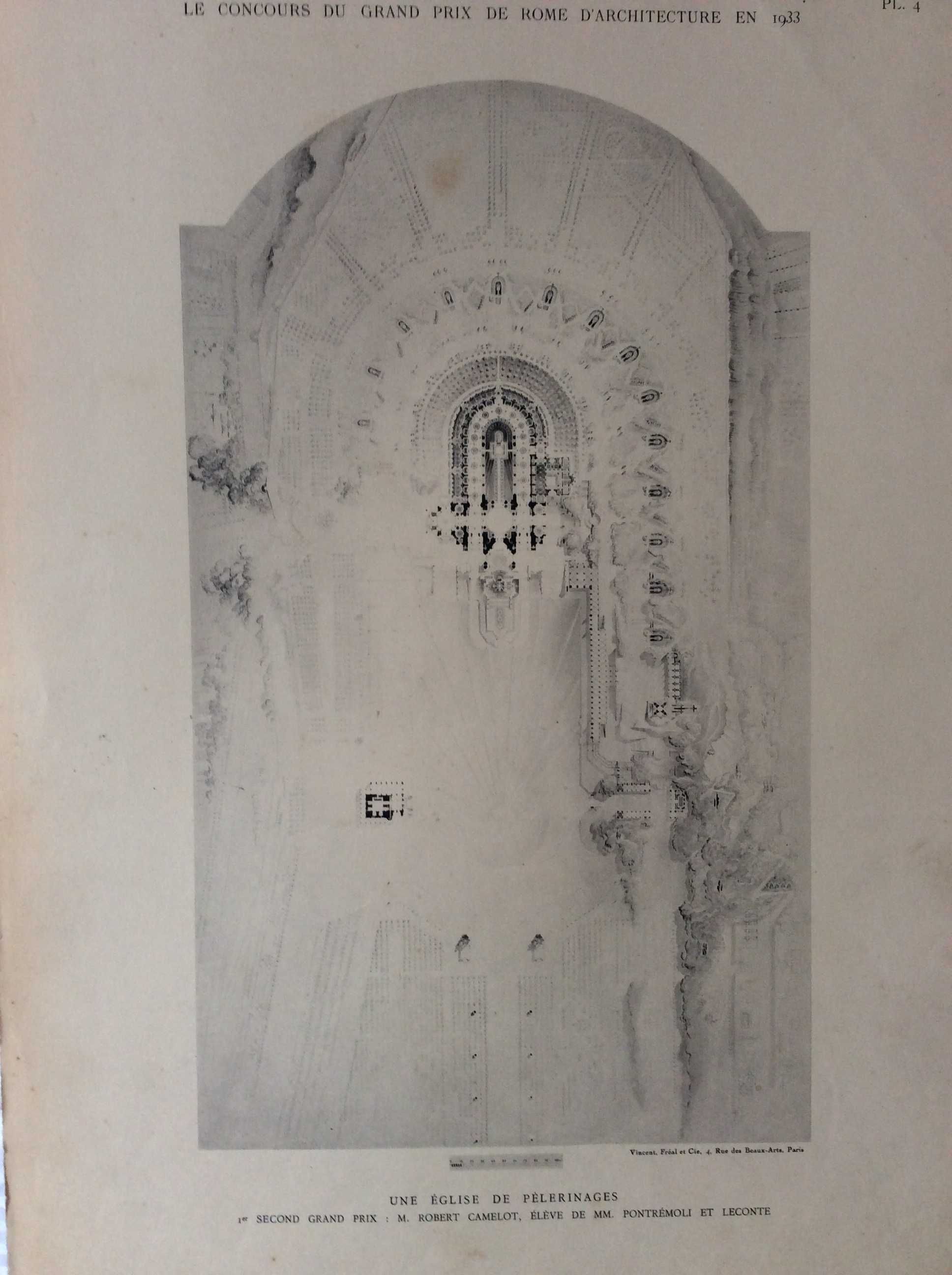 Le concours du grand prix de Rome d´architecture en 1933. ( Prancha )