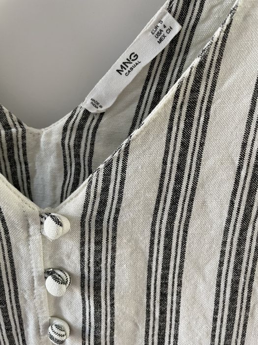 Mango sukienka w paski len wiskoza S 36