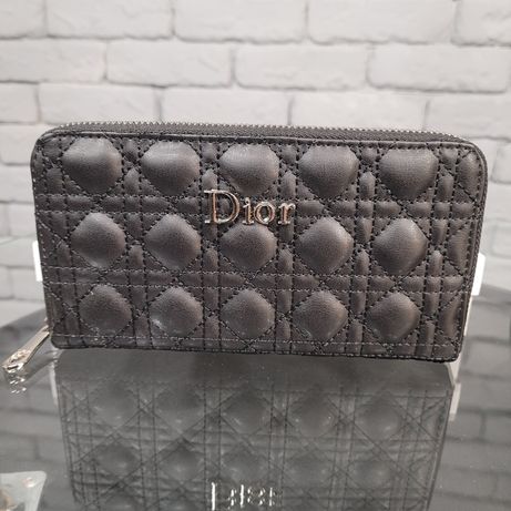 Женский стильный кошелек гаманец Christian Dior Кристиан Диор черный