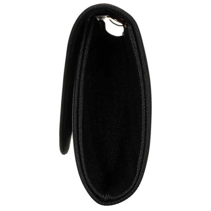 brokatowa kopertówka damska wykonana z tkaniny syntetycznej w czarnym