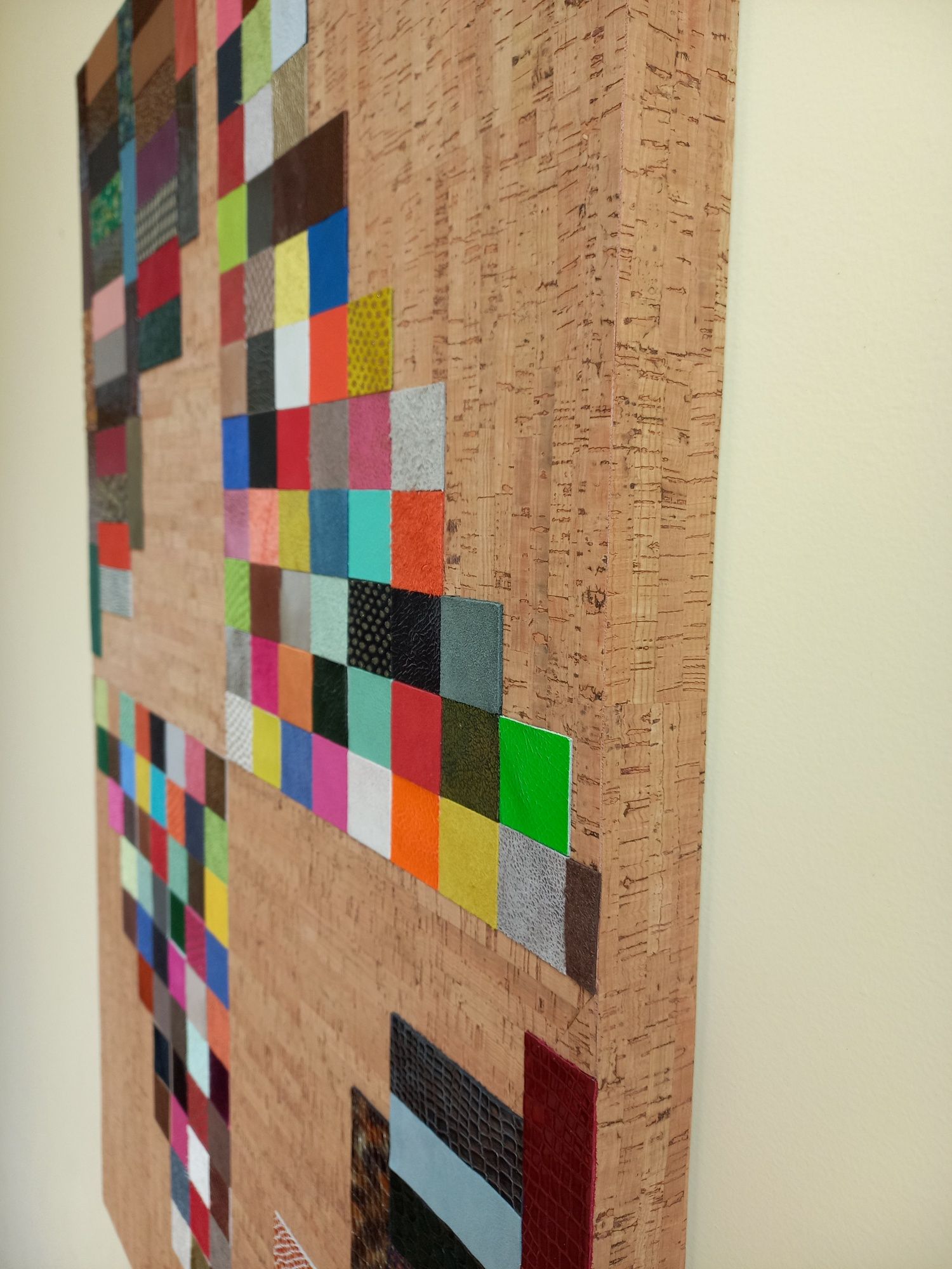 Quadro Abstrato em Pele e Cortiça