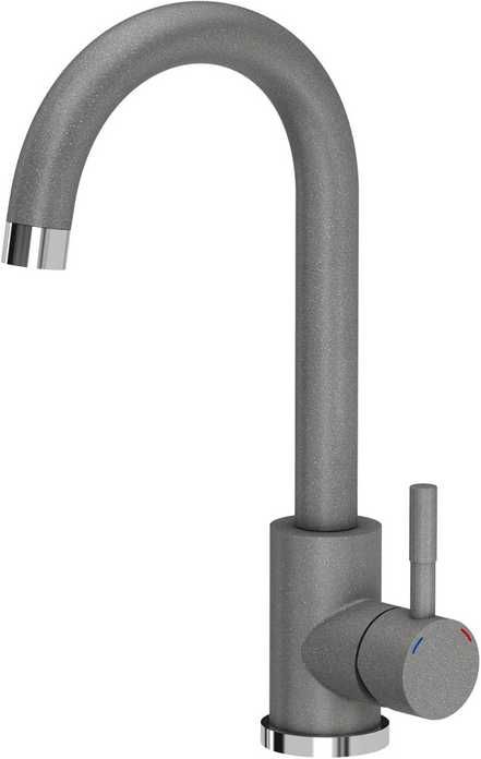 Bateria Kuchenna Kran Jednouchwytowa Szara VBChome Inox #3309