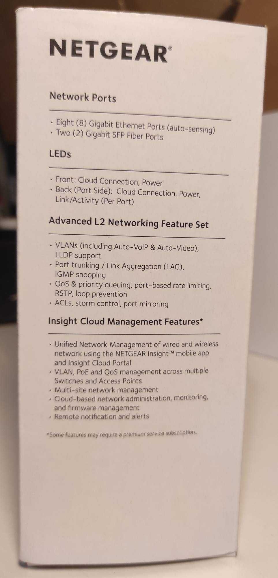 Switch NETGEAR GC110 Managed Gigabit Ethernet | 8 portów + 2 SFP