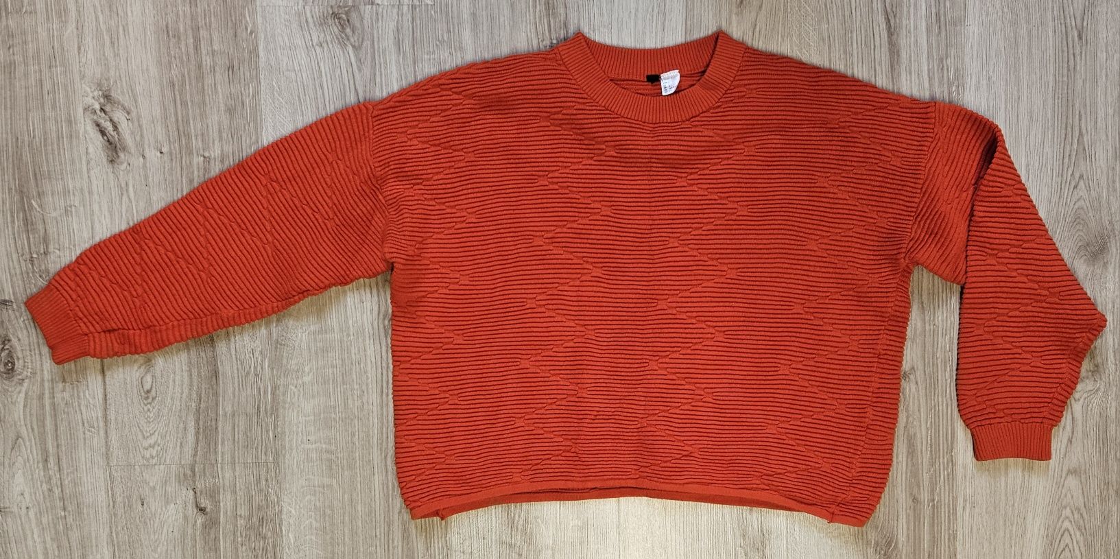 Czerwony sweter h&m  bawełna  s pomarańczowa czerwień