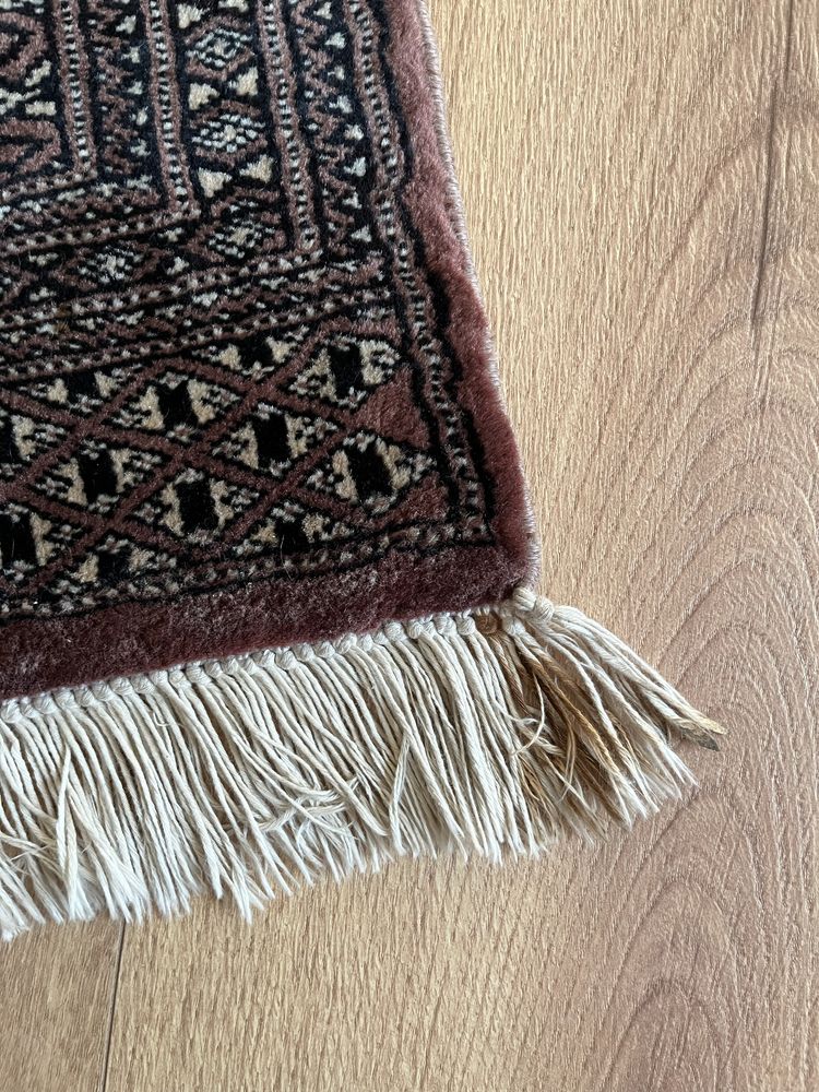 Wełniany piękny mięsisty dywan z frędzelkami 100% wełna vintage retro