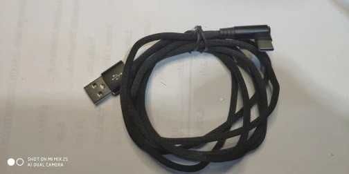 Kabel Kątowy 90 stopni QC USB - USB typu C 1 metr 5A Czarny Oplot