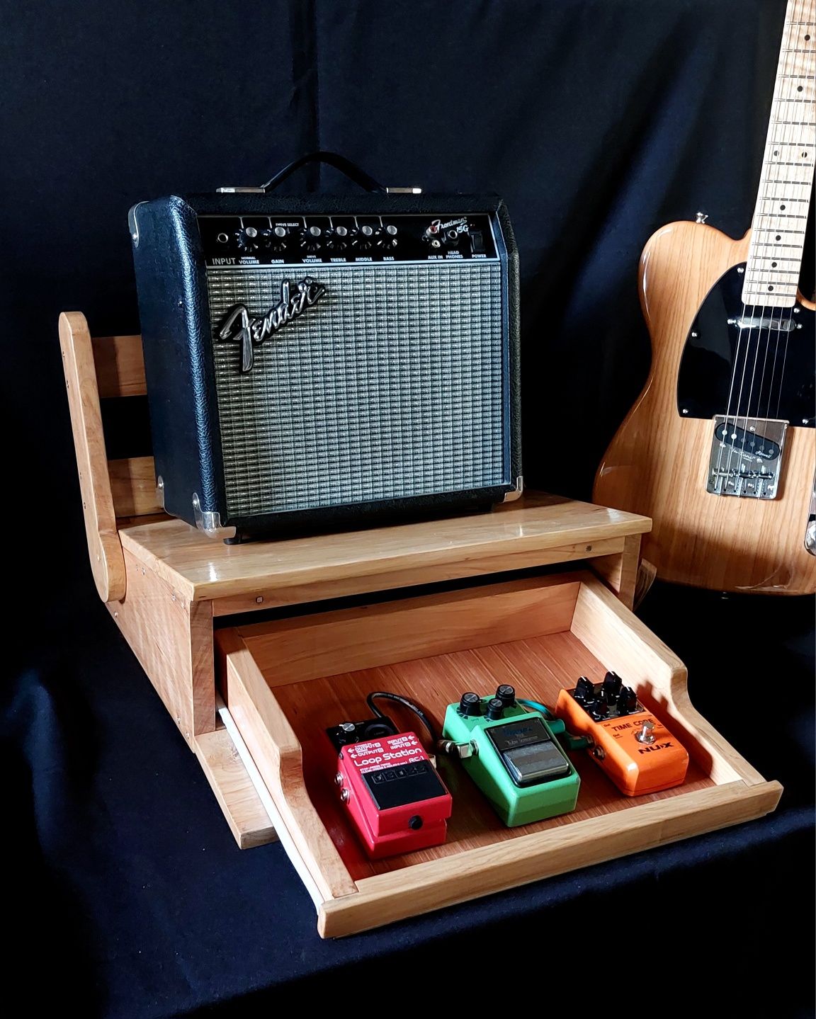Suporte amplificador e pedalboard