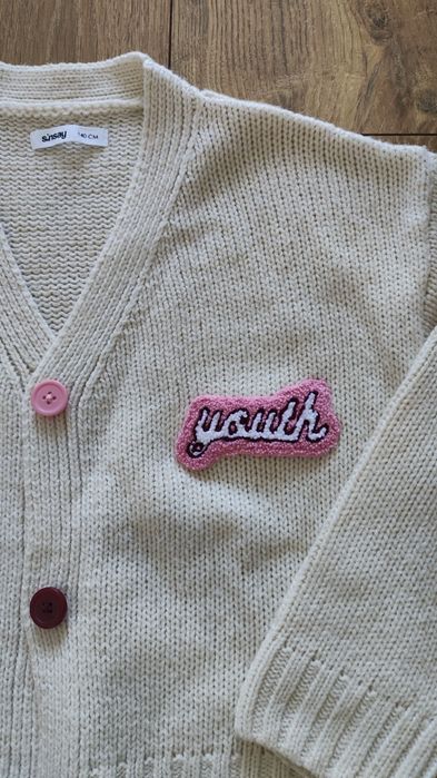 Sweterek rozpinany naszywki swietny stan