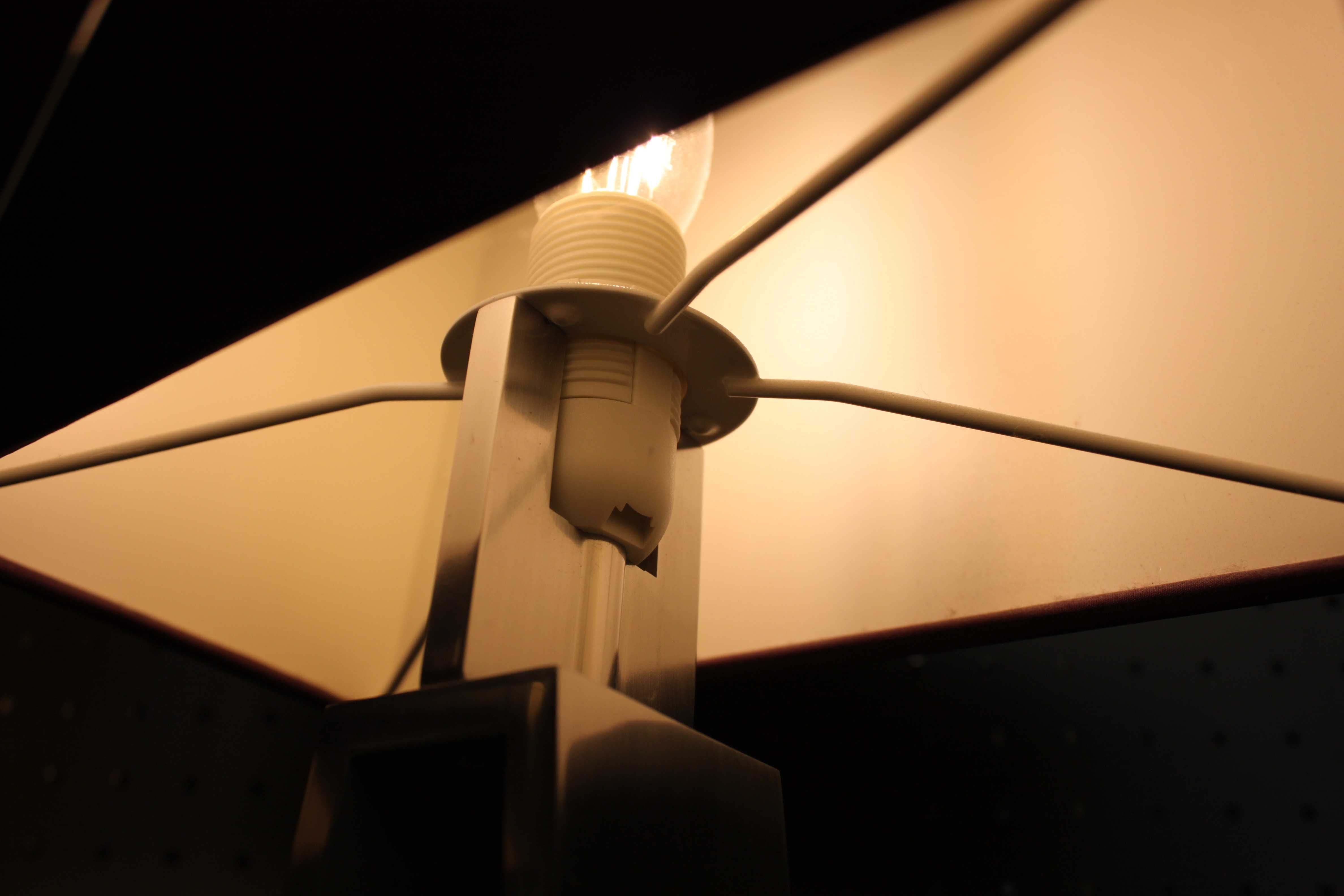 2 Lampki nocne aluminiowe, abażur, fioletowe , lampa nocna, lampka.