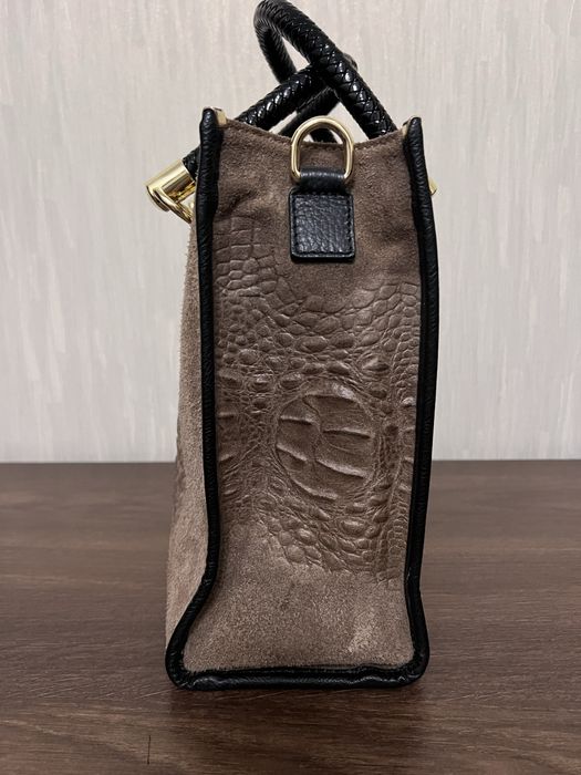 Нова італійська сумка, натуральна замша/шкіра