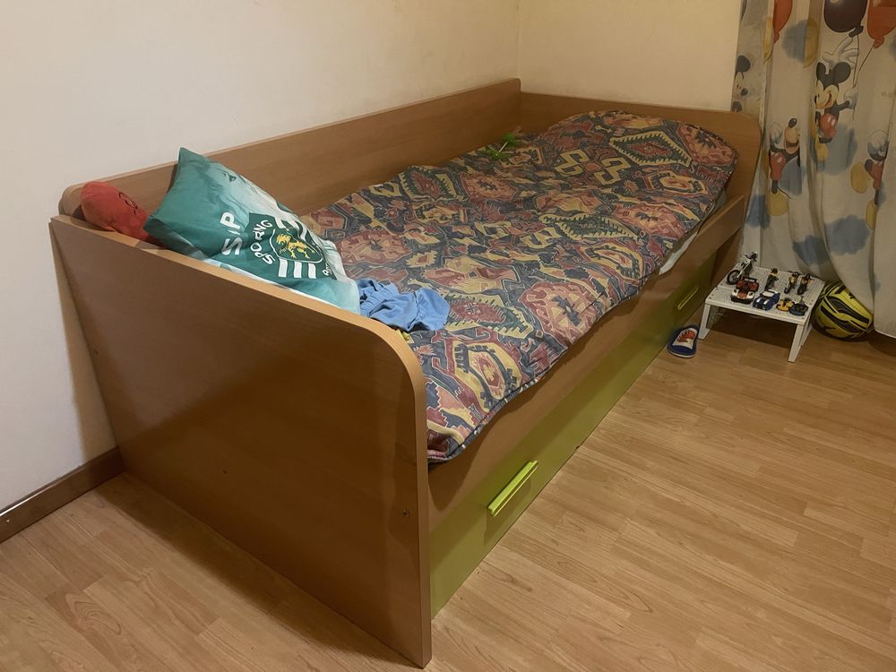 cama de solteiro com gaveta (2 colchões incluídos)