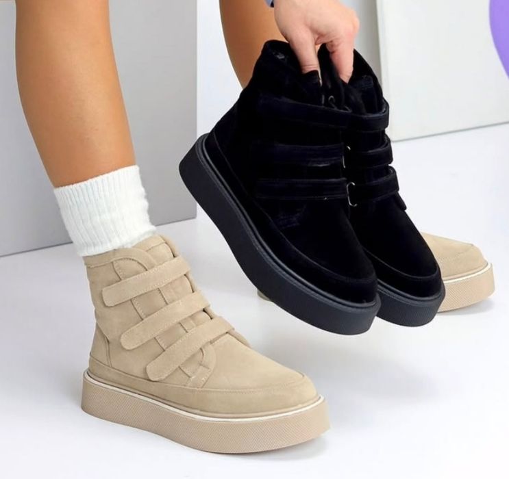 Акція Жіночі черевики зимові замшеві