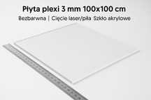 Płyta plexi 3 mm 100x100 cm Bezbarwna Cięcie laser/piła Szkło akrylowe