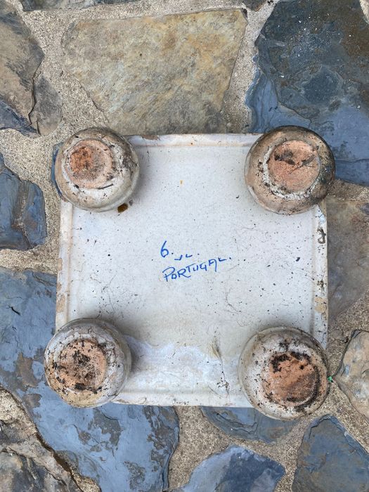 Base vaso Viúva de Lamego Séc XIX Assinada 31 cm