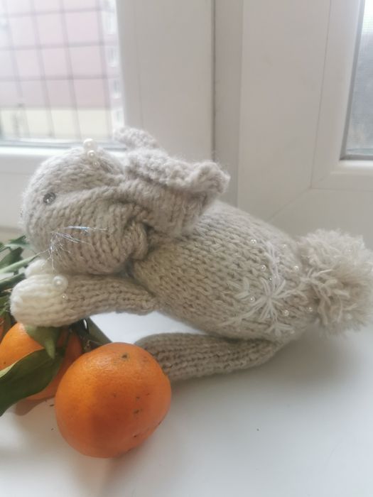 Зайчик білий мяка іграшка