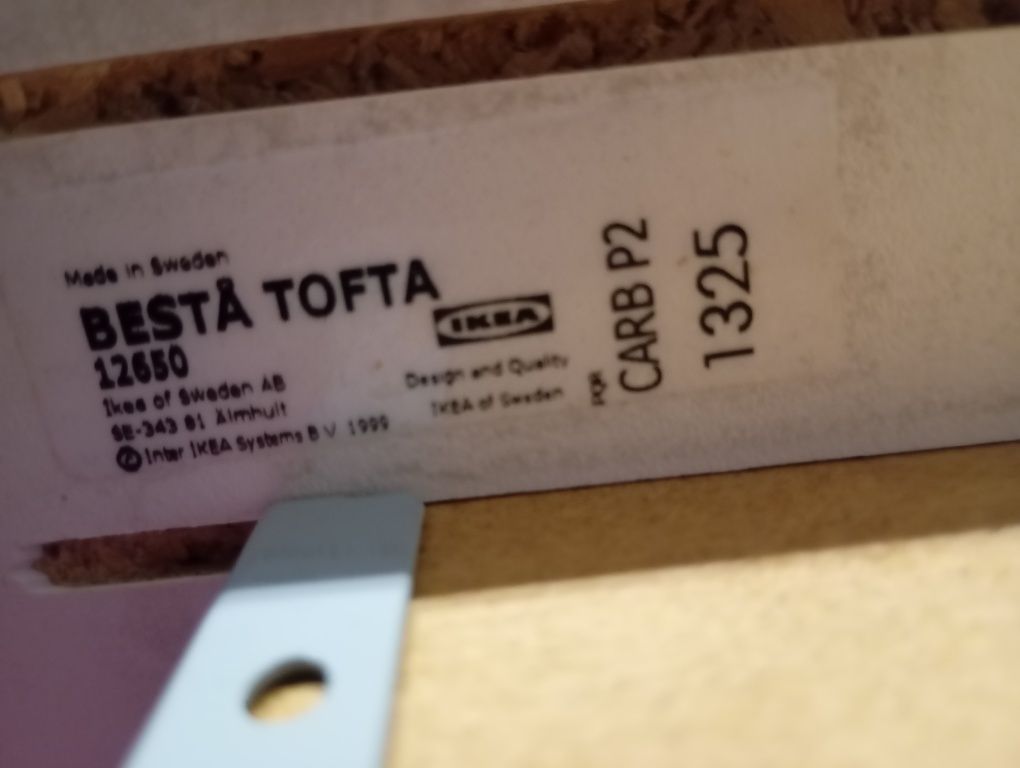 Szuflada besta front, prowadnice IKEA biały połysk