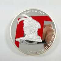 GIGANT 70 mm Olbrzym SREBRO Moneta Medal Wilhelm Tell KAPSEL Niemcy