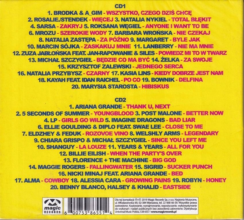 Tylko Muzyka - POP Brodka Kasia Lins Billie Eilish - CD