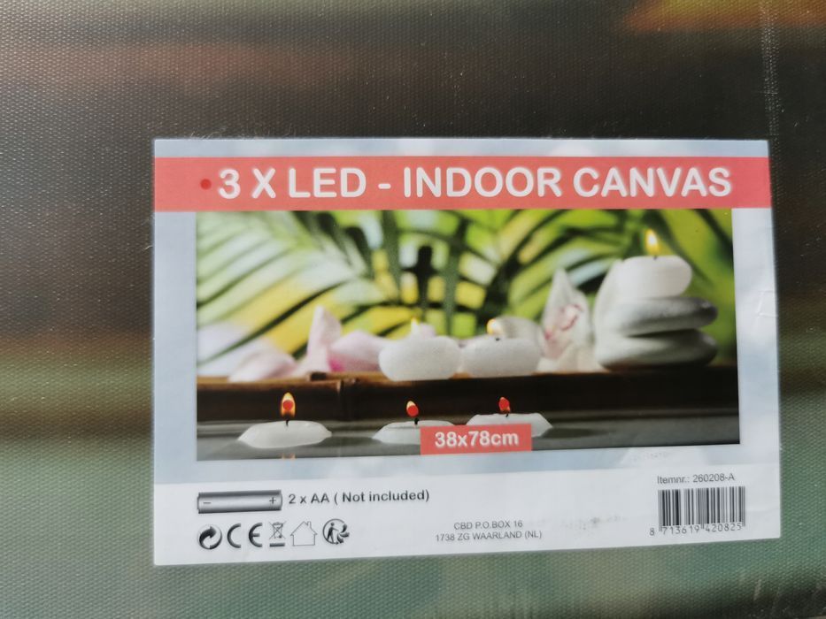 Piękny Obraz Ledowy 3X Led Canvas Na Baterie