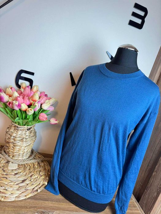 Damski wełniany cienki sweterek Filippa K niebieski rozmiar S