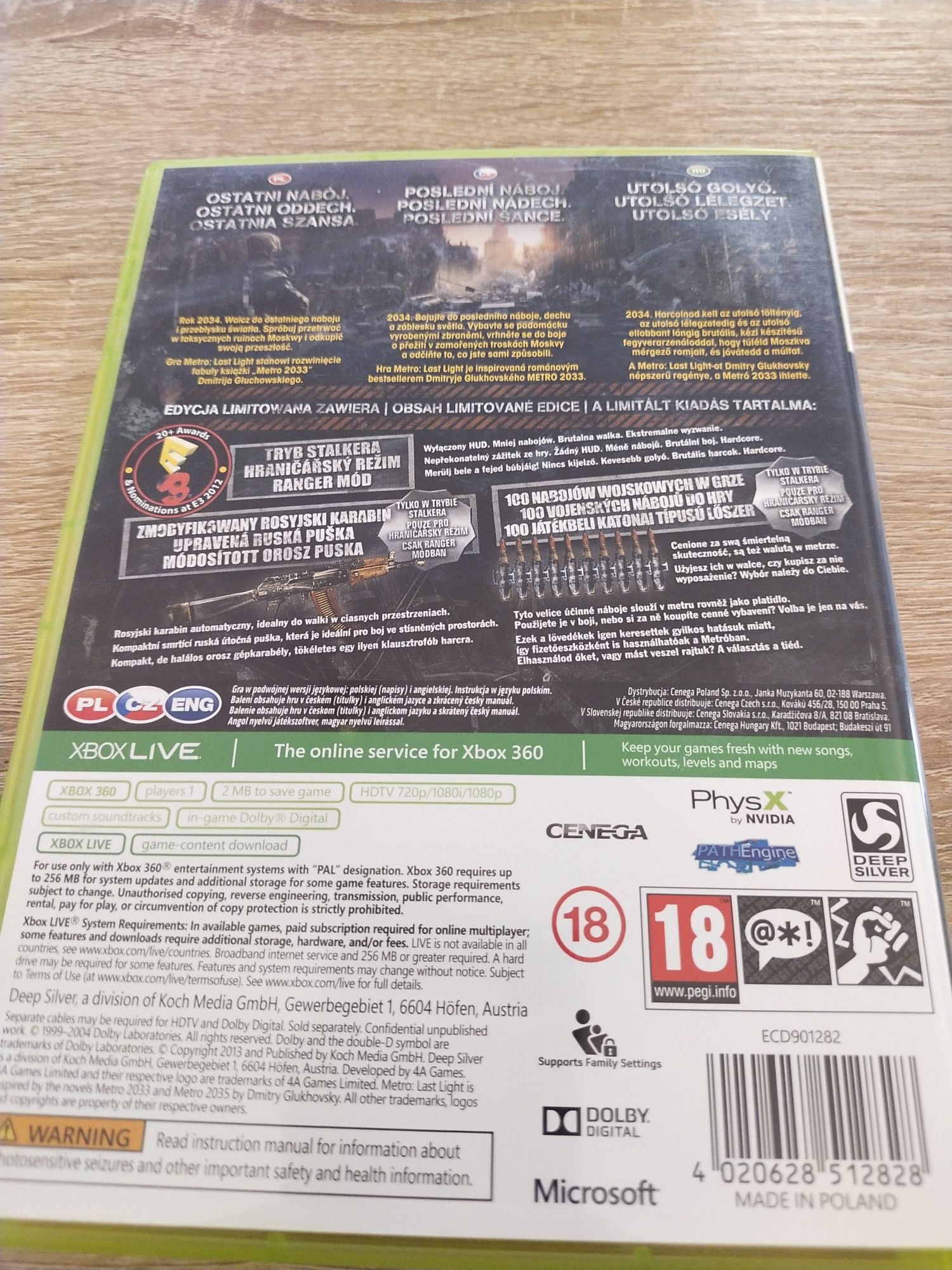 Gra Xbox 360 Metro Last light