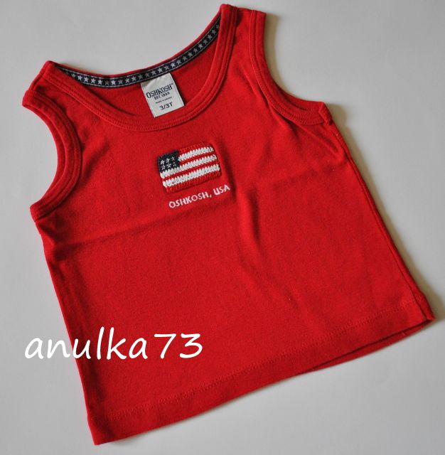 Dwie firmowe amerykańskie koszulki z flagą OshKosh z USA 3 lata 92/98