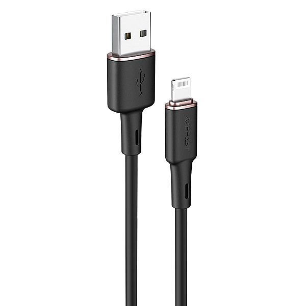 Acefast kabel Mfi Usb - Lightning 1,2m, 2,4a czarny (c2-02 black)