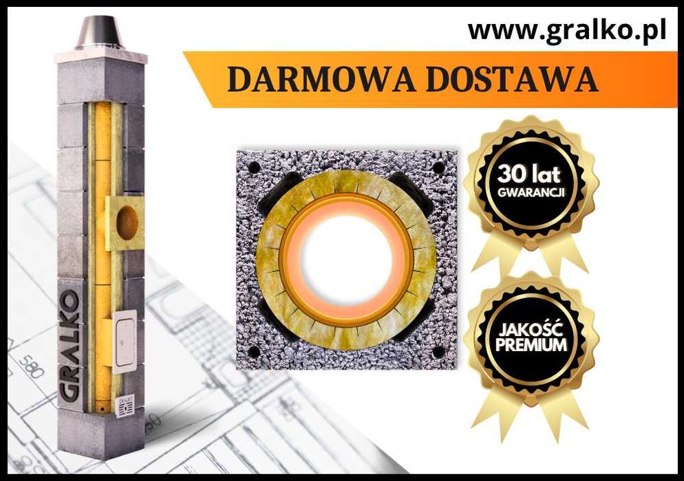 Komin systemowy 4m K fi 200 GRALKO IZOLOWANY System Kominowy