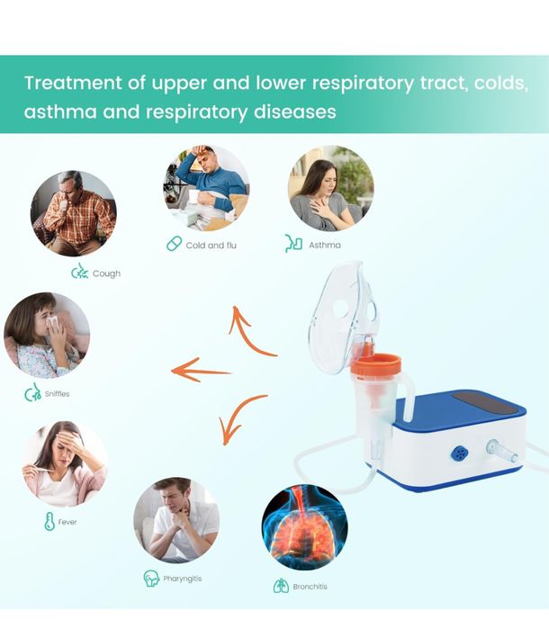 Nebulizator kompresorowy, ulepszony inhalator z cyfrowym wyświetlaczem