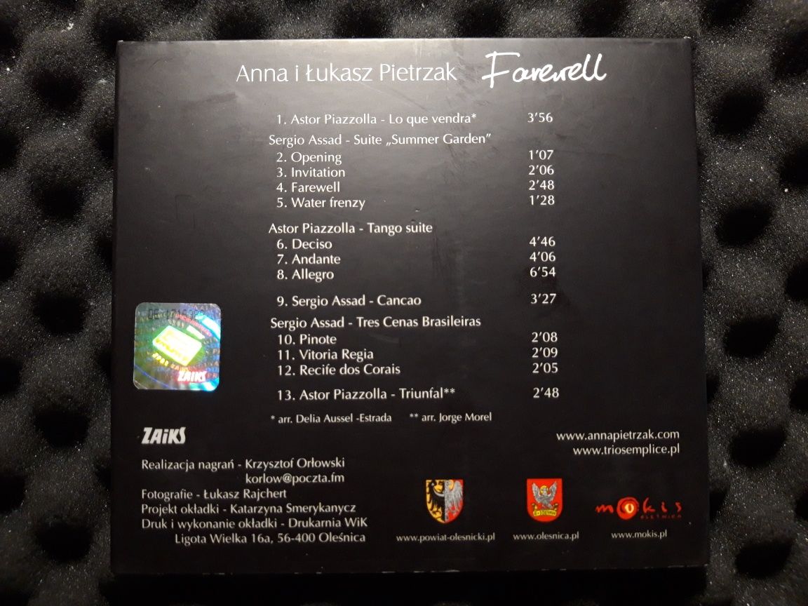 Anna Pietrzak i Łukasz Pietrzak – Farewell  (CD, 2009)