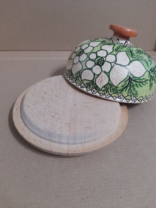 Queijeira artesanal barro pintado