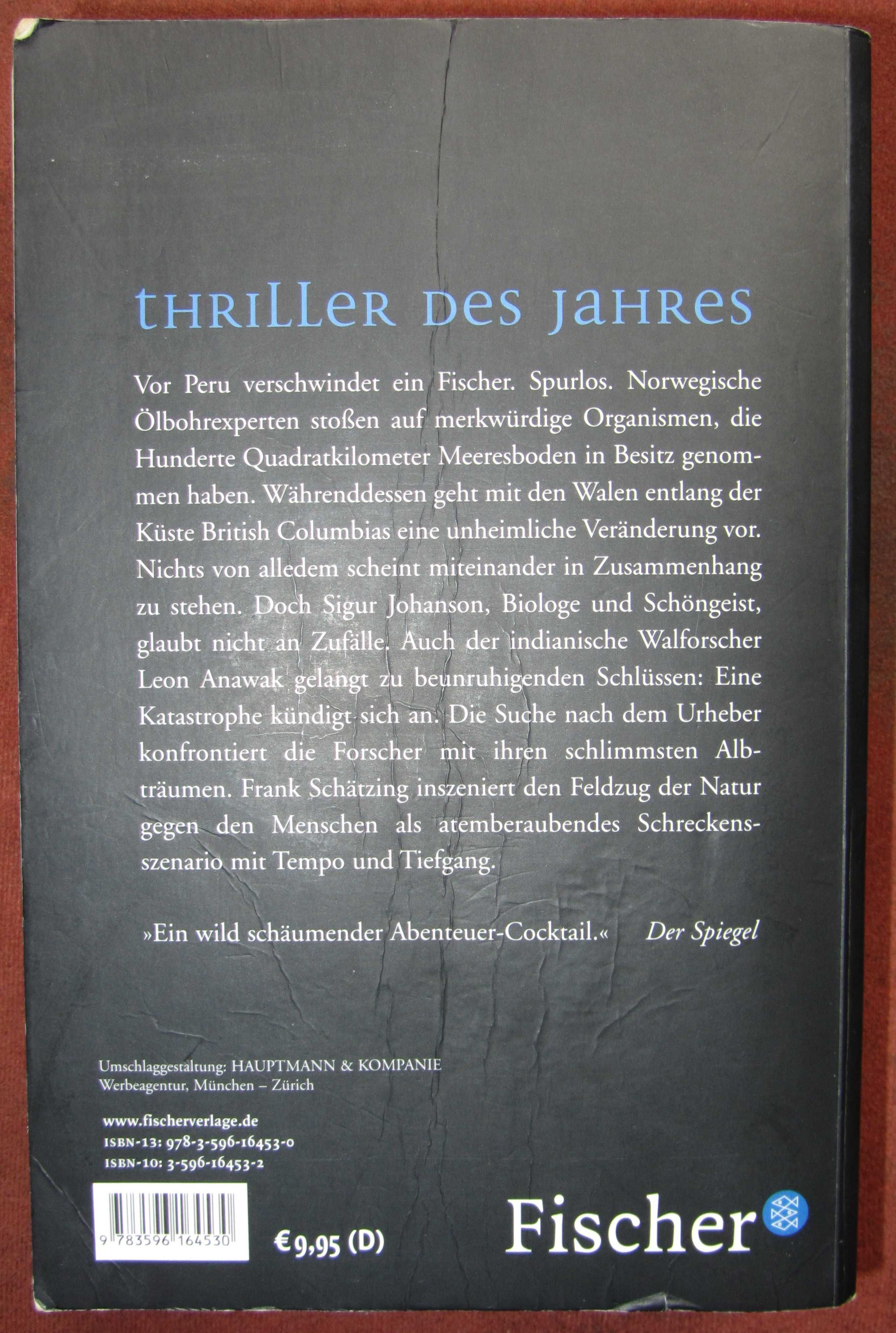 Книга німецькою "Der Schwarm" Frank Schätzing, з дефектами