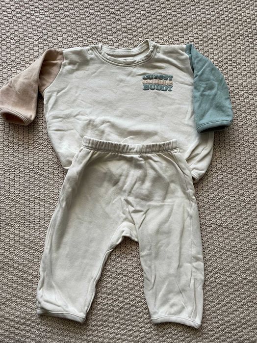 komplet dresowy beżowy bluza i spodenki H&M 62