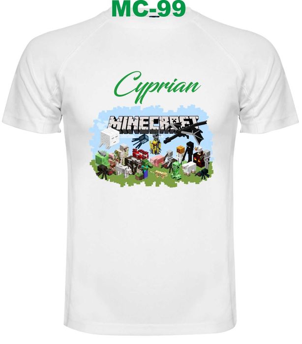 Koszulka Minecraft Creeper z imieniem CYPRIAN T-shirt rozm. 112-116 cm