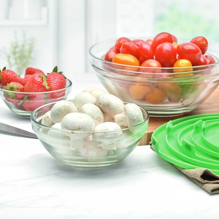 Miski szklane z pokrywkami 5 sztuk różne rozmiary miseczki sala f