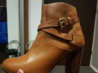 Kozaki botki skórzane Massimo Dutti