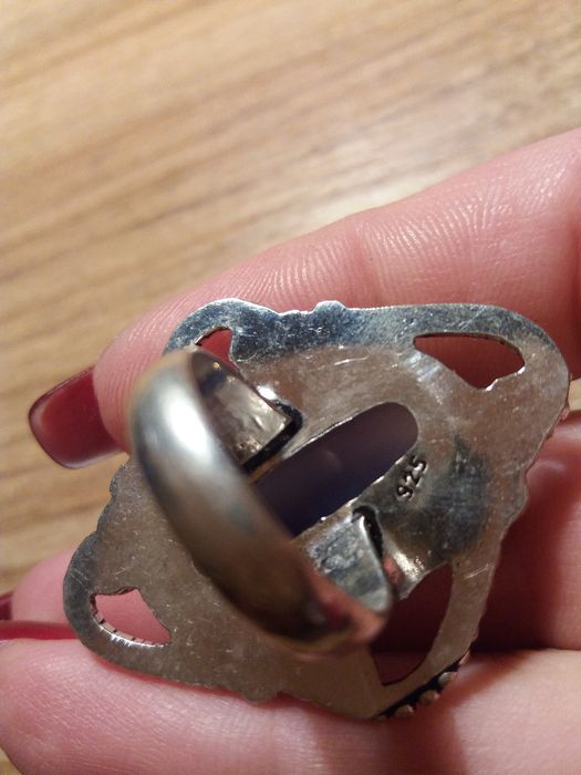 Крупное кольцо с халцедоном в серебре 17 р Индия на подарок
