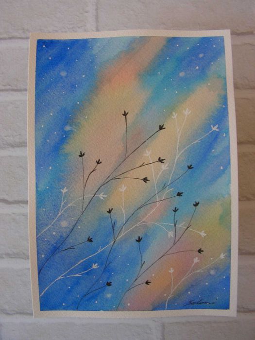 Akwarela "Blask poranka" - oprawiona