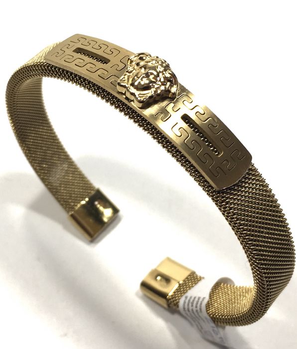 VERSACE złota męska bransoleta•wybite próby 585•pozłacana ogniowo 14K