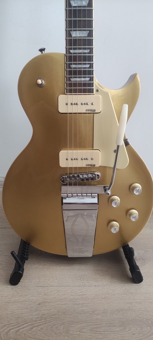 Vintage v100 Les Paul Midge Ure Signature Goldtop, p90