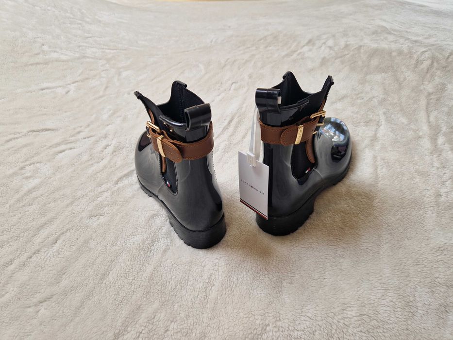 Nowe czarne kalosze damskie Tommy Hilfiger rozmiar 38 z metką