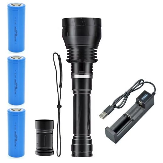 Потужний ліхтар ХНР360 4000 lm на батарейках 26650 (3 шт) для дайвінгу