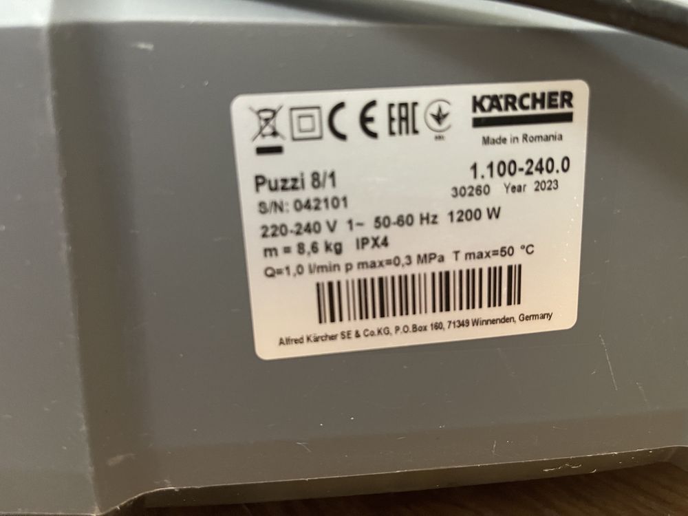 Миючий пилосос Karcher Puzzi 8/1 НА ГАРАНТІЇ