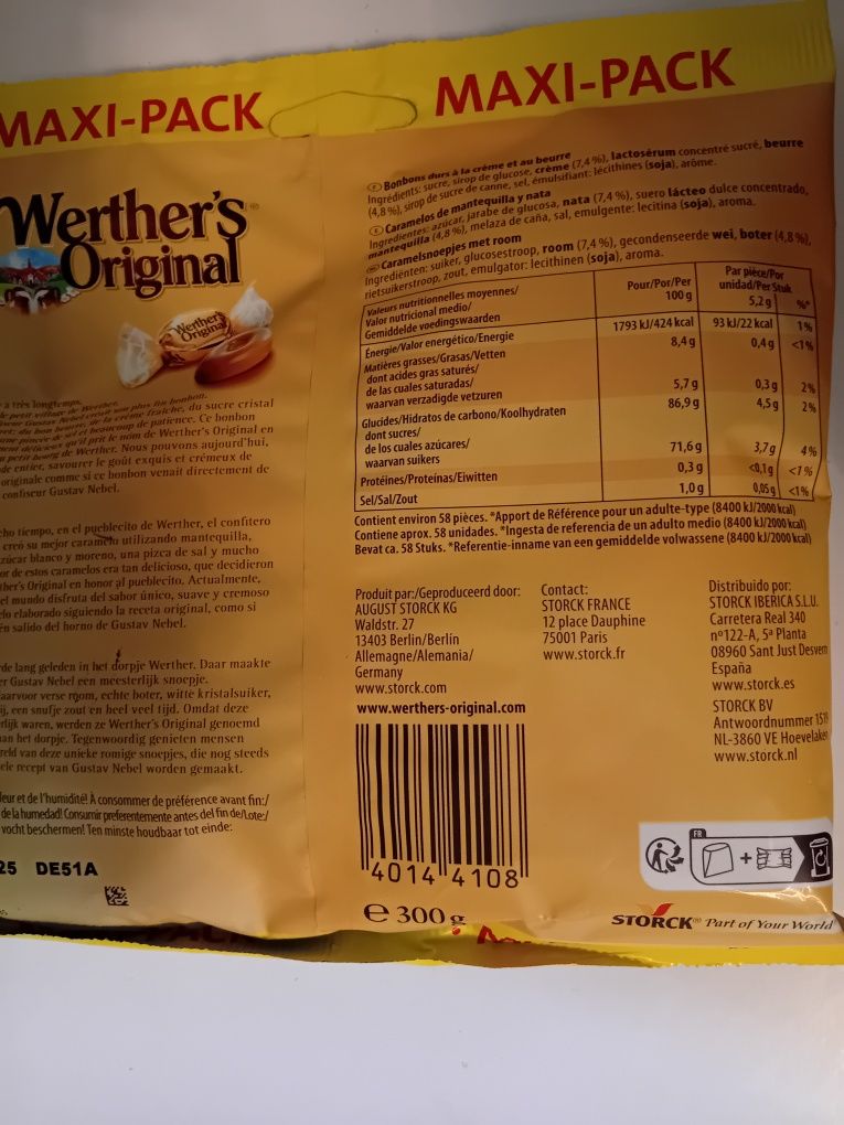 Zestaw 6 paczek cukierków Werther's Original Maxi-Pack 300g.