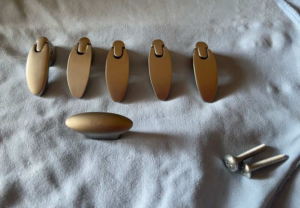 Conjunto de puxadores NOVOS 5 + 1 em aço inox sem brilho